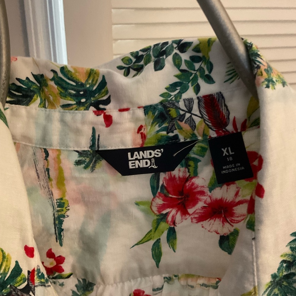 Lands end tropical linen top - Picture 3 of 4